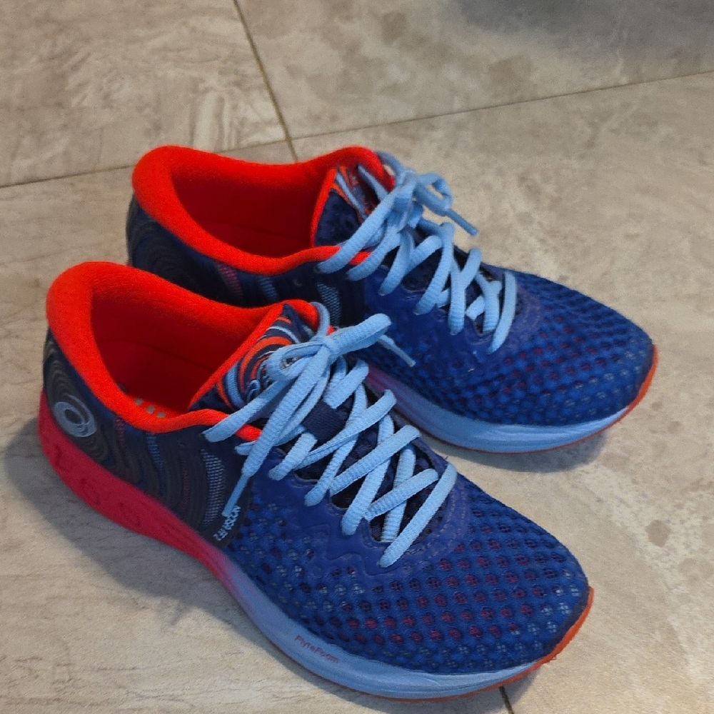 Asics Blue and Red Athletic Shoes